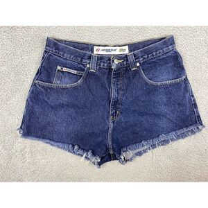 Vintage Custom Anchor Blue Big Baggy Shorts Womens 32/14 Blue‎ Jeans Y2K